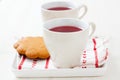 Christmas mulled wine and gingerbread biscuits Royalty Free Stock Photo