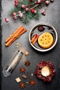 Christmas mulled wine and spices Royalty Free Stock Photo