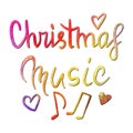 Christmas music - Calligraphy phrase for Christmas. Hand drawn lettering for Xmas greetings cards