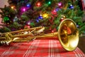 Christmas Music Trumpet Tree Royalty Free Stock Photo