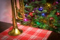 Christmas Music Trumpet Tree Royalty Free Stock Photo
