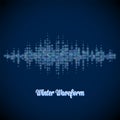 Christmas music waveform made of different scattered snowflakes Royalty Free Stock Photo