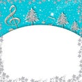 Christmas musicl border card.White background Royalty Free Stock Photo