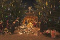 Christmas nativity. Decorative ensemble that creates a magic story of Christmas