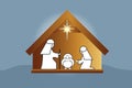 Nativity family scene sketch vector Royalty Free Stock Photo