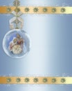 Christmas Nativity ornament gold border Royalty Free Stock Photo