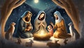 christmas nativity scene with baby Royalty Free Stock Photo