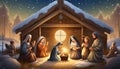 christmas nativity scene with baby Royalty Free Stock Photo