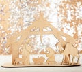 Christmas Nativity Scene of baby Jesus in the manger with Mary and Joseph Royalty Free Stock Photo