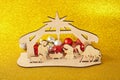 Christmas Nativity Scene of baby Jesus in the manger with Mary and Joseph Royalty Free Stock Photo
