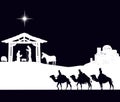 Christmas Nativity Scene Bethlehem Manger Wise Men Royalty Free Stock Photo