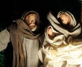 Christmas nativity scene with baby Jesus, Mary & Josep Royalty Free Stock Photo