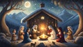 christmas nativity scene with baby Royalty Free Stock Photo