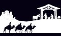 Christmas Nativity Scene Bethlehem Manger Wise Men Royalty Free Stock Photo