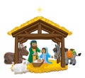 Christmas Nativity Scene Cartoon Royalty Free Stock Photo
