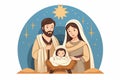 children's drawing of the birth of Jesus Christ Royalty Free Stock Photo