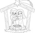 Christmas Nativity Scene Coloring Page Royalty Free Stock Photo