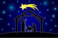 Christmas Nativity scene. Greeting card background. Royalty Free Stock Photo