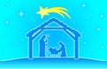 Christmas Nativity scene. Greeting card background. Royalty Free Stock Photo