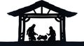 Christmas Nativity Scene Jesus Manger Silhouette Royalty Free Stock Photo