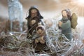 Christmas Nativity Scene. Rustic Christmas decoration Royalty Free Stock Photo