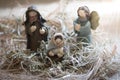 Christmas Nativity Scene. Rustic Christmas decoration Royalty Free Stock Photo