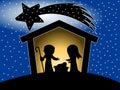 Christmas Nativity Scene Silhouette Royalty Free Stock Photo