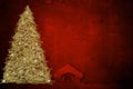 Christmas Nativity Scene and tree greetings cards Royalty Free Stock Photo