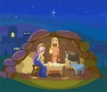 Christmas nativity scene. Vector