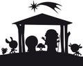 Christmas nativity silhouette illustration Royalty Free Stock Photo