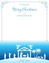 Christmas Nativity scene greeting card background. Royalty Free Stock Photo