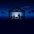 Christmas Nativity scene greeting card background. Vector EPS10. Royalty Free Stock Photo