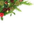 Christmas Nature Border Festive Background Royalty Free Stock Photo