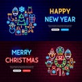 Christmas Neon Website Banners