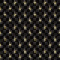 Christmas net lights garland. Transparent shine on the dark checkered background Royalty Free Stock Photo