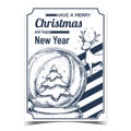 Christmas And New Year Advertising Poster Vector