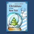 Christmas And New Year Advertising Poster Vector