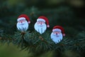 Christmas and New Year art set, three Santas Royalty Free Stock Photo