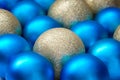 Christmas and New Year background. blue and gold balls Royalty Free Stock Photo