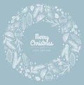 Christmas and New Year background. Bright Winter holiday composition. Greeting card, banner, poster Royalty Free Stock Photo