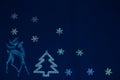 Christmas and new year background, decoration on classic blue velvet background.
