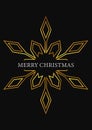 Christmas, New Year background with golden snowflakes. Template for social networks stories. Vector illustration