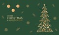 Christmas and New Year background. Greeting card, web banner. Tinsel, falling decorative objects.