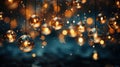 Christmas and New Year background with Christmas light bulbs