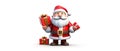 Christmas and New Year background. Pile gift box realistic 3d santa claus. Ai Generated