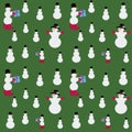 Christmas and New Year background. Snowmen seamless pattern Royalty Free Stock Photo