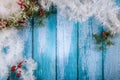 Christmas and New Year background with white garland Royalty Free Stock Photo