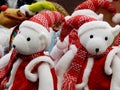 Christmas  background with Teddy Bears toys Royalty Free Stock Photo