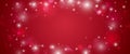 Christmas and new year banner design of bokeh lights on red background vector illustration Royalty Free Stock Photo
