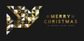 Christmas New Year black gold dove mosaic card